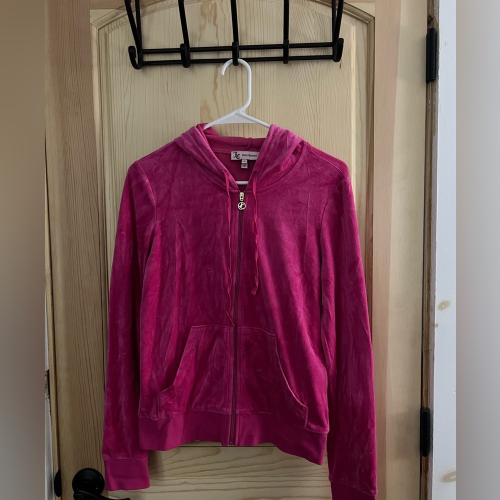 Hot pink, zip up sweatshirt, size medium!